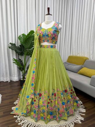 Home 21 Designer Organza Silk Lehenga Choli with Sequins Work – RjPoshak