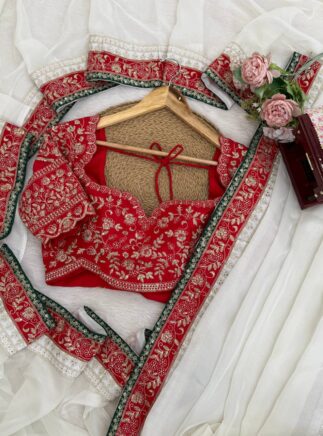 Buy Tibby Silk Saree with Designer Blouse – Party Wear & Wedding Saree for Women | RjPoshak