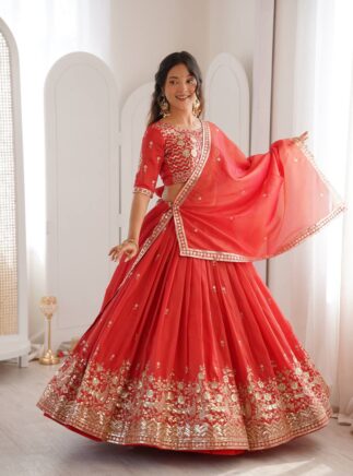 Buy Designer Simmer Silk Lehenga Choli Set-RjPoshak