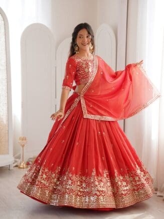 Buy Designer Simmer Silk Lehenga Choli Set-RjPoshak