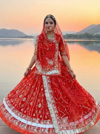 Home 25 Orange Heavy Flair Trendy New Rajputi Poshak