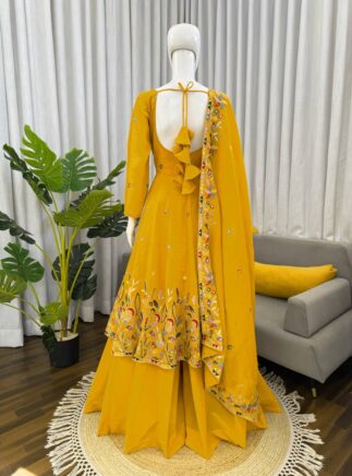 Designer Anarkali Palazzo Set with Dupatta for Women | RjPoshak