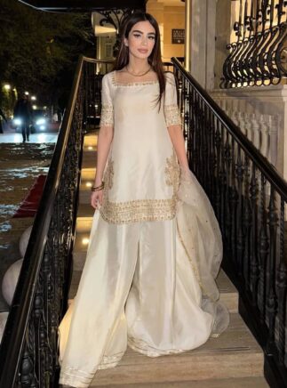 Designer Crepe Suit Set with Dupatta for Women – Organza Festive Wear | RjPoshak