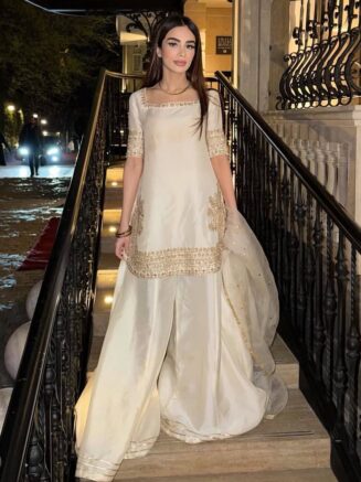 Designer Crepe Suit Set with Dupatta for Women – Organza Festive Wear | RjPoshak