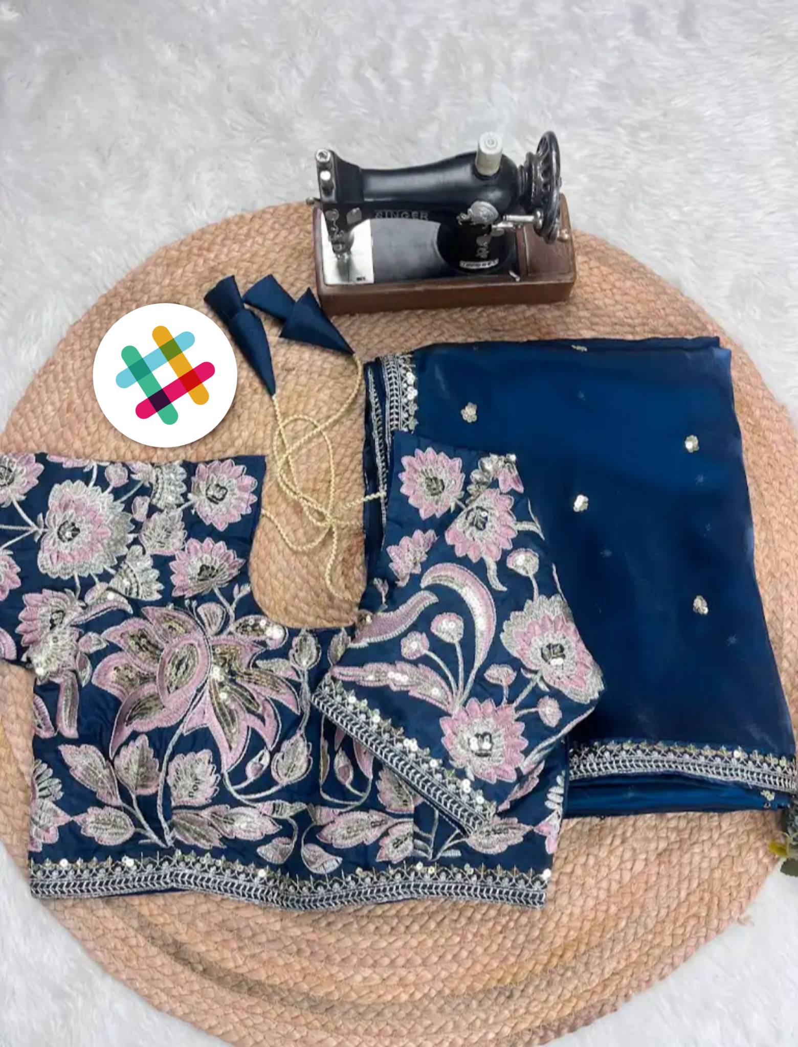 photo_1_2026-04-14_15-00-18 Designer Satin Silk Saree – Sequins Embroidered Party Wear Saree with Banglori Blouse RjPoshak