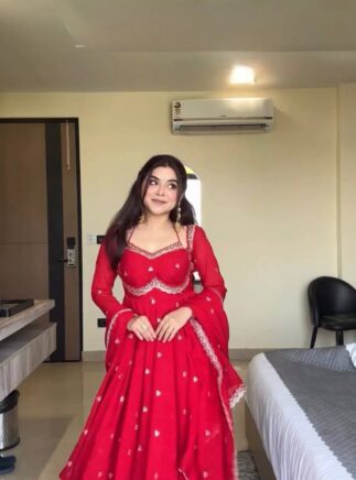 Faux Georgette Anarkali Set with Dupatta I RjPoshak