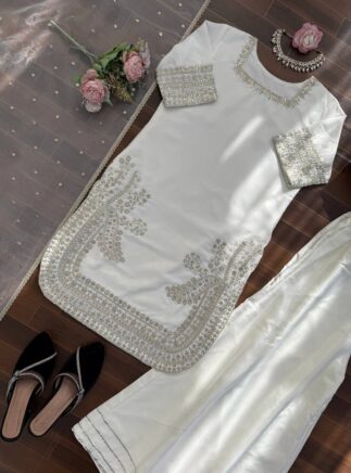 Designer Crepe Suit Set with Dupatta for Women – Organza Festive Wear | RjPoshak