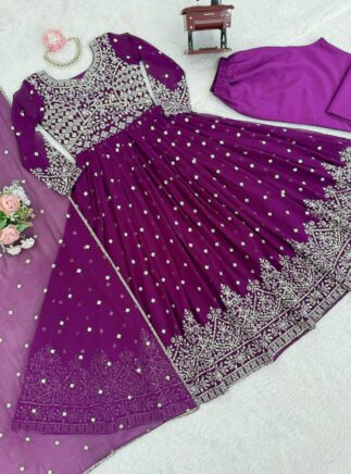 RjPoshak Designer Faux Georgette Anarkali Set with Dupatta