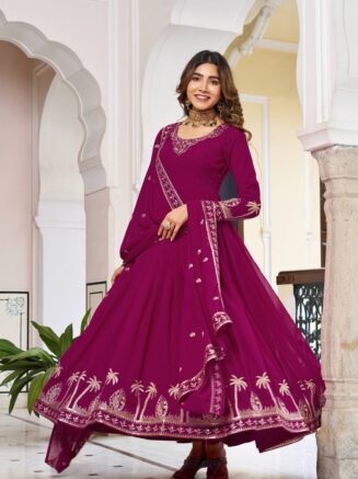 Faux Georgette Designer Gown Set with Dupatta I RjPoshak