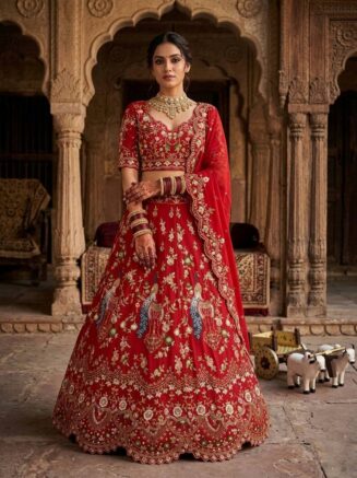 Faux Georgette Lehenga Choli with 4 Meter Flare I RjPoshak