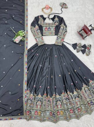 Natural Crepe Silk Lehenga Choli with Dupatta for Women | RjPoshak