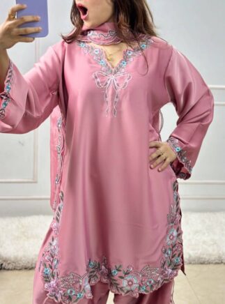 Designer Farshi Salwar Suit Set | Crepe Festive Wear | RjPoshak