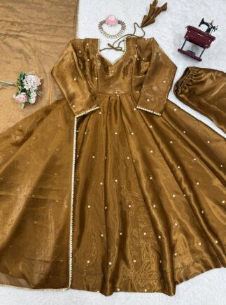 Designer Jimmy Choo Suit Set with Lace Dupatta – Elegant Ethnic Wear I RjPoshak