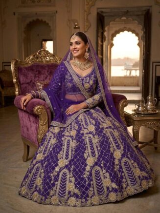 RjPoshak Soft Net Lehenga Choli with 4 Meter Flare