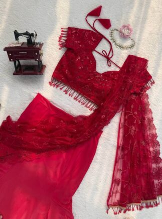 Ready to Wear Lehenga Saree for Women with Sequins Work | RjPoshak