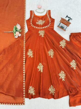 Designer Silk Kurta Palazzo Set with Dupatta | Festive Wear | RjPoshak