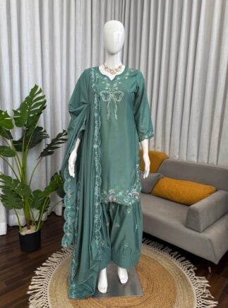 Designer Farshi Salwar Suit Set | Crepe Festive Wear | RjPoshak