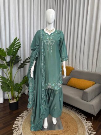 Designer Farshi Salwar Suit Set | Crepe Festive Wear | RjPoshak