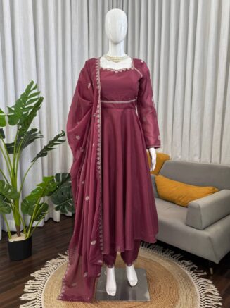 Designer Silk Suit Set with Dupatta I RjPoshak