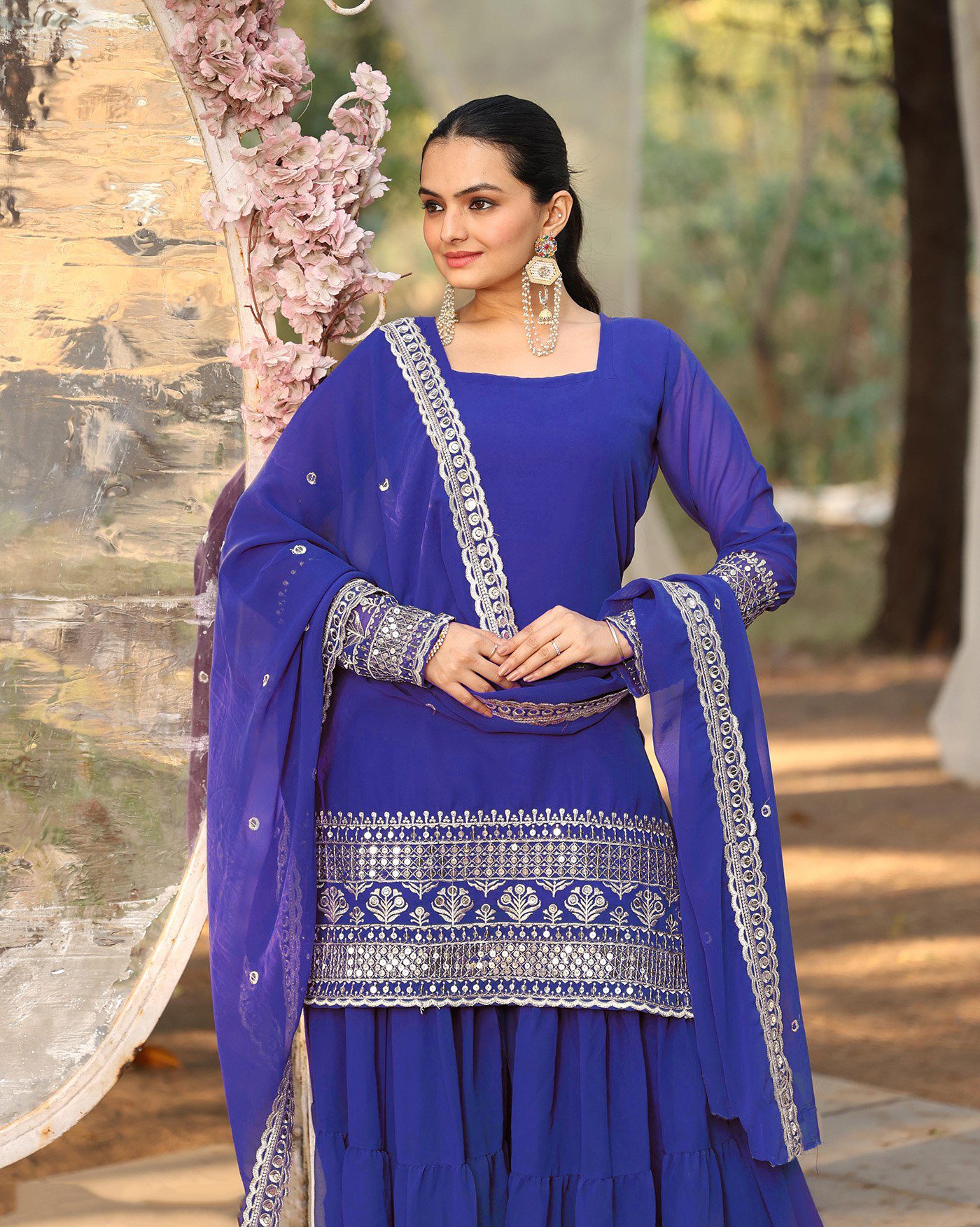 photo_8_2026-04-11_19-35-07 Royal Blue Sharara Set with Dupatta – Georgette Embroidered Kurta Set | RjPoshak