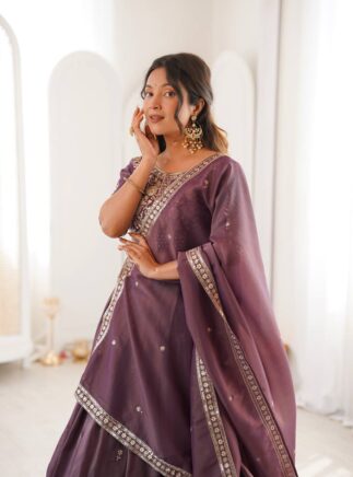 Heavy Shimmer Silk Lehenga Choli with Dupatta for Women | Designer Festive Lehenga Set | RjPoshak