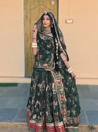 Home 20 Green Colour Heavy Gher Vintage Poshak