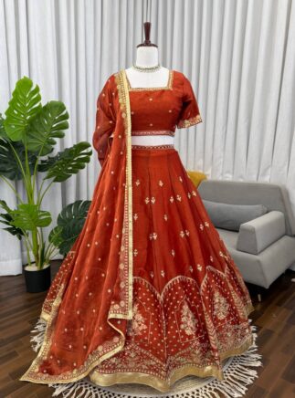 krishma silk lehenga choli with sequins work for wedding