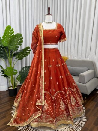 krishma silk lehenga choli with sequins work for wedding
